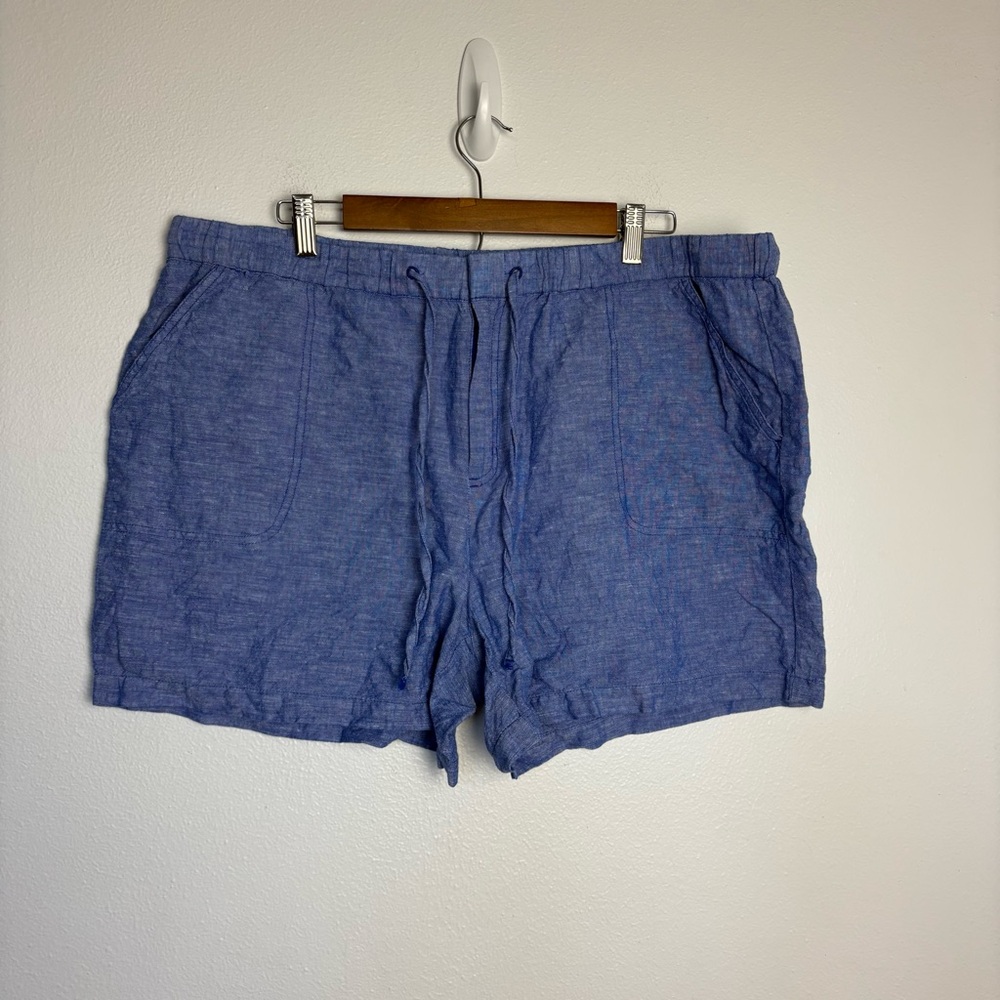 Liz Claiborne‎ Women Linen Blend Chino Shorts Size XL